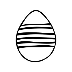 Easter egg doodle illustration isolated on white background.