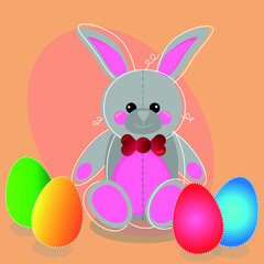 easter bunny with eggs