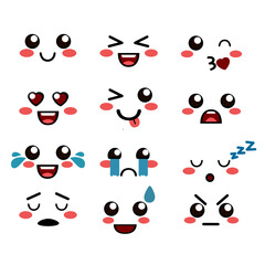 Kawaii smile emoticons Japanese emoji 
