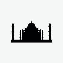 taj mahal vector mosque silhouette vector illustration