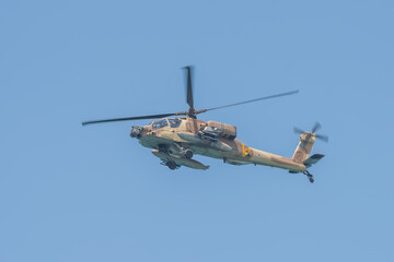 Fototapeta premium Independence Day in Israel, the national day. Military helicopter. Israeli Air Force parade