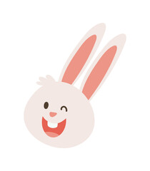 cute rabbit head little character