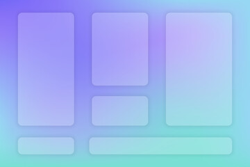 Abstract gradient background. Transparent frame in glass morphism style