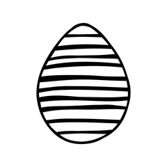 Easter egg doodle illustration isolated on white background.