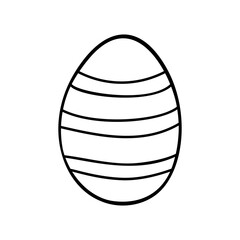 Easter egg doodle illustration isolated on white background.