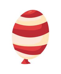happy birthday red and white stripes balloon helium isolated icon