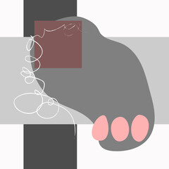 Abstract  templates geometric pink doodle background dot ink spot . Suitable for print, greetings, postcards, social media posts, Fashion Art beautiful concept Trendy Isolated vector illustration