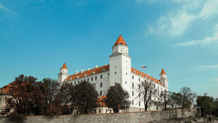 The main castle of bratislava the capital of slovakia over the Danub river