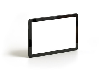Tablet PC horizontal Isolated on white, front view , include two clipping paths - for tablet and for screen