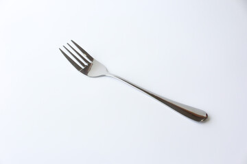 Stainless steel fork isolated on white background