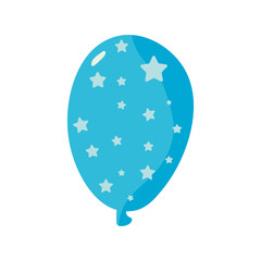 happy birthday blue balloon helium with stairs isolated icon