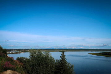 Ob River view in Salekhard by summer, Yamalo-Nenets Autonomous Region, Russia