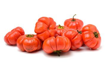 Pumpkin on a Stick, an ornamental eggplant on white background