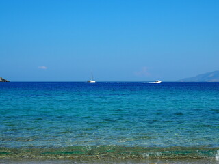 Aegean blue sea horizon