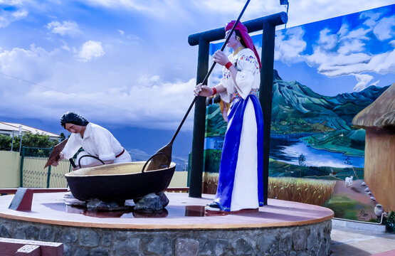 monument, fritada, paila, colorful, imbabura, ecuador, typical, color, indigenous, tourism