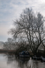 River Thames in the mist, near Henley