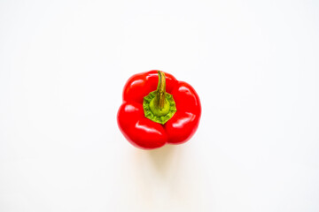 Red bell pepper viewed from above