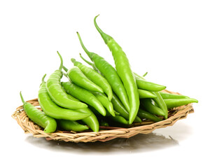 fresh chili on white background