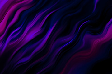 Abstract dark neon violet smooth and wavy background.