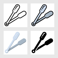 kitchen tongs icon vector design in filled, thin line, outline and flat style.