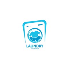 Laundry logo template vector icon illustration