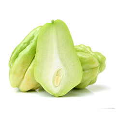 Naklejka premium Chayote on a white background