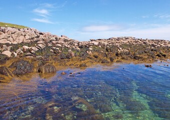 Clear water and rocky coast