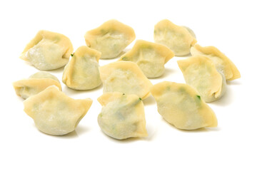 Chinese dumplings on white background 