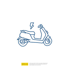 Electric motorcycle doodle icon. electrical motorbike concept sign symbol. Modern city ecological transport vector illustration