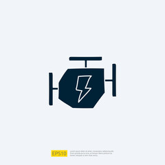 electric engine machine doodle icon. electrical vehicle sign symbol concept vector illustration