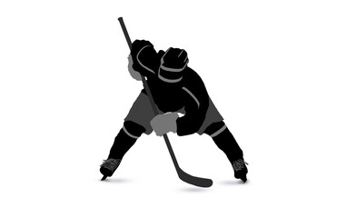 Male Ice Hockey Player Silhouette