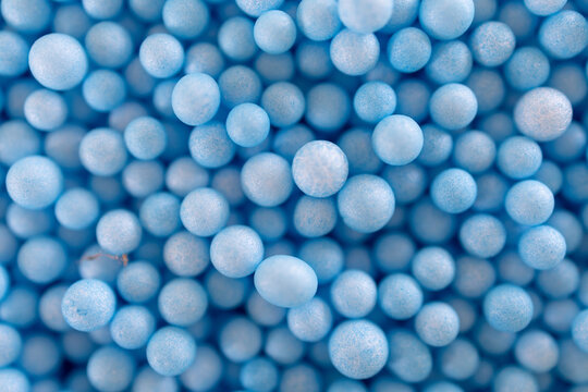 Close up Blue Polystyrene foam background