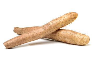 Chinese yam on white background