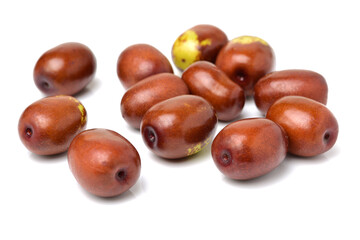 jujube or chinese date on white background