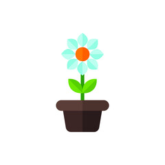 Flower, Plant Flat Icon Logo Illustration Vector Isolated. Spring and Season Icon-Set. Suitable for Web Design, Logo, App, and UI.