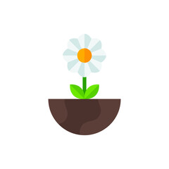 Flower, Plant Flat Icon Logo Illustration Vector Isolated. Spring and Season Icon-Set. Suitable for Web Design, Logo, App, and UI.
