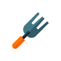 Rake, Gardening Tool Flat Icon Logo Illustration Vector Isolated. Spring and Season Icon-Set. Suitable for Web Design, Logo, App, and UI.