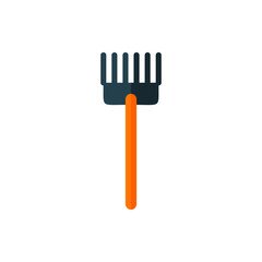 Rake, Gardening Tool Flat Icon Logo Illustration Vector Isolated. Spring and Season Icon-Set. Suitable for Web Design, Logo, App, and UI.