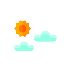 Sun and Cloud Flat Icon Logo Illustration Vector Isolated. Spring and Season Icon-Set. Suitable for Web Design, Logo, App, and UI.