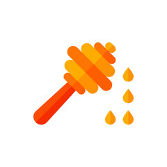 Honeycomb, Honey Stick Flat Icon Logo Illustration Vector Isolated. Spring and Season Icon-Set. Suitable for Web Design, Logo, App, and UI.
