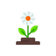 Flower, Plant Flat Icon Logo Illustration Vector Isolated. Spring and Season Icon-Set. Suitable for Web Design, Logo, App, and UI.
