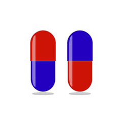 two tablets of blue-red color. vector illustration