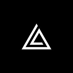 Monogram and triangle sign combination logo vector business icon with LA letter