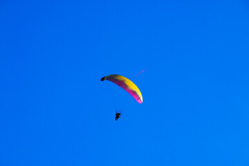 paragliding in the sky
