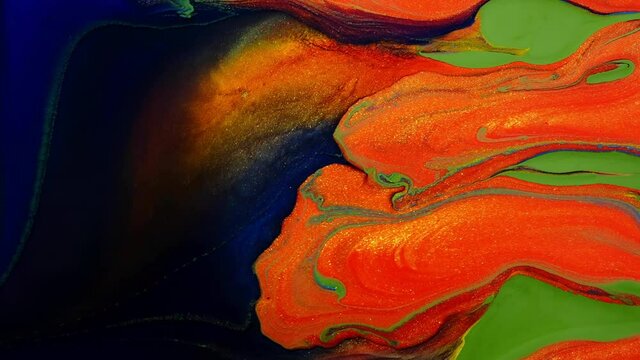 4K footage, Abstract  ink painting background, Mixture of acrylic paints,    marble abstract fluid art pattern, 4K Footage Inkscapes concept,