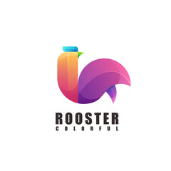 Rooster logo illustration Colorful Vector Design