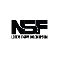 NSF letter monogram logo design vector