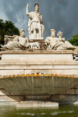 Fototapeta na wymiar Italy, Rome. Piazza del Popolo, Fontana del Nettuno (Fountain of Neptune).