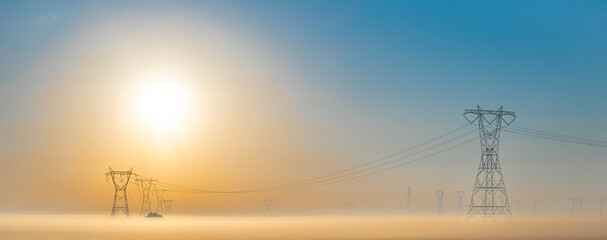 power lines in color