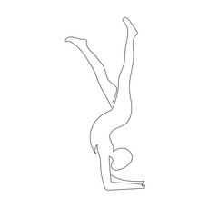 
 one line silhouette woman practicing yoga. Vector icon. Logo design. Minimalism style. Continuous line hand girl drawing illustration. 